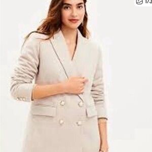 Women's Cream Double-Breasted Coat